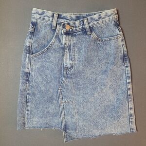 OAK + FORT Light Blue Asymetric  Denim Skirt